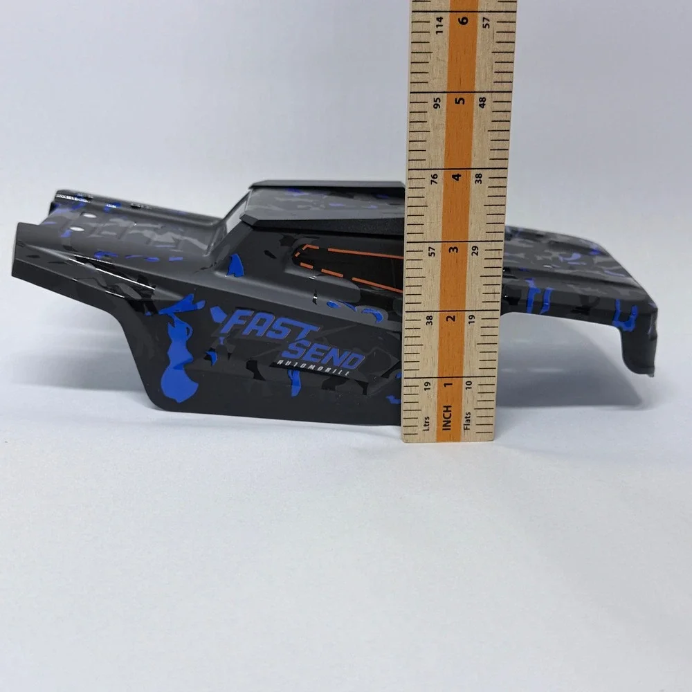 TENSSENX 1/14 Scale RC Truck Body Shell Battery and Charger Set Black Blue Camo